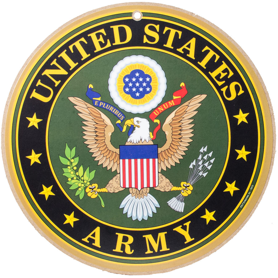 10" Round Wooden Sign: Army Item Number: 15415