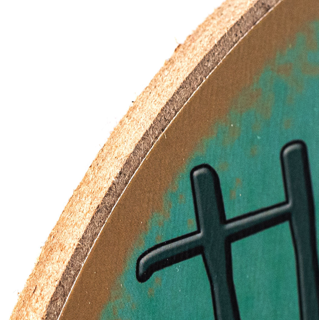 10" Round Wooden Sign: Home Is Where We Park detail photo 3
