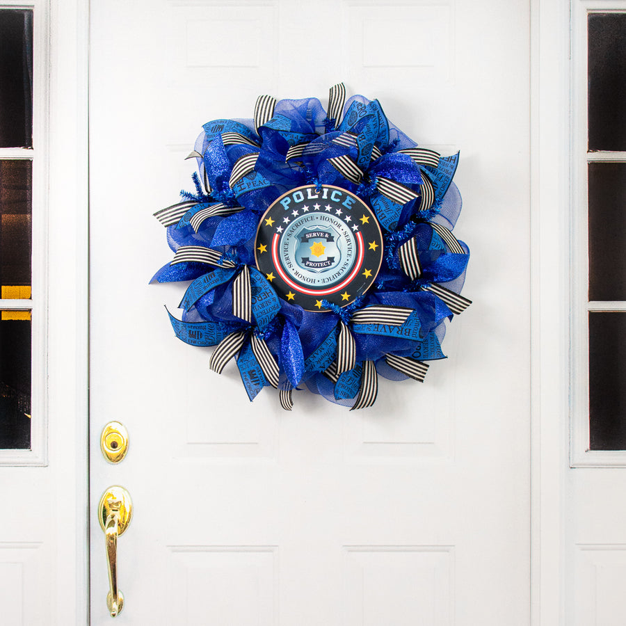 10" Round Wooden Sign: Police detail photo 4
