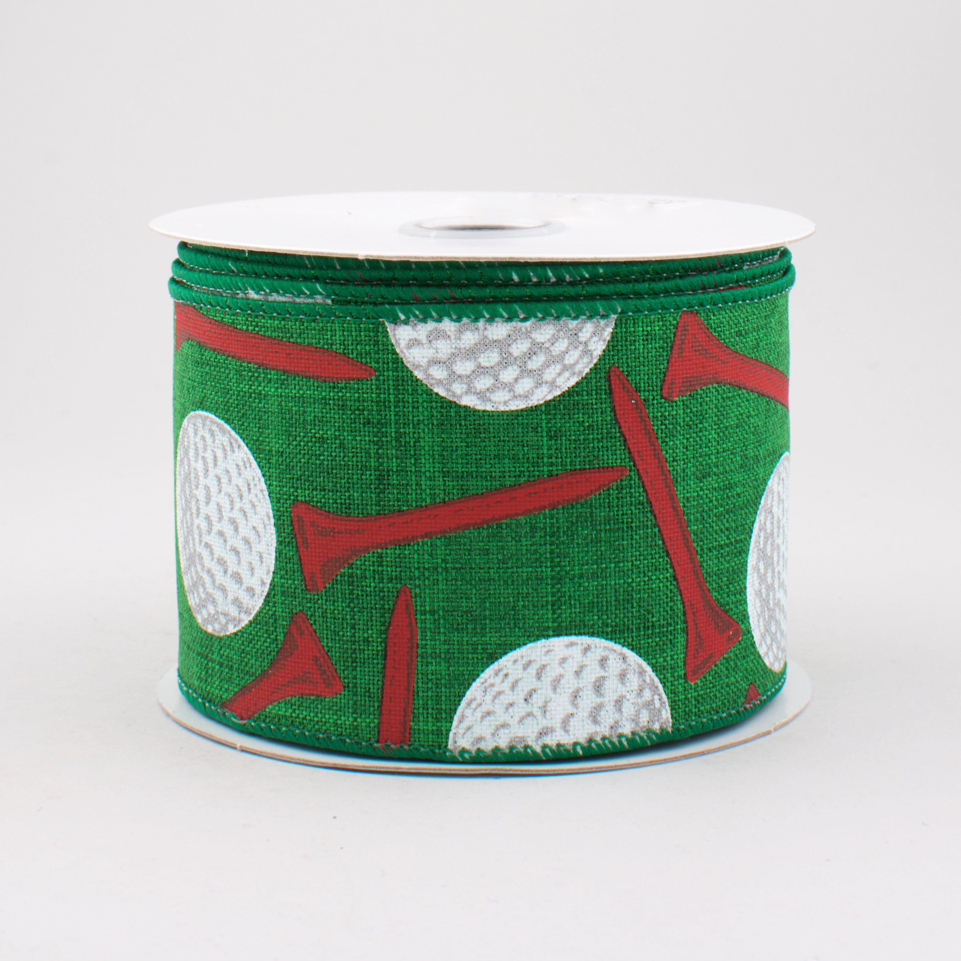 2.5" Royal Canvas Golf Balls & Tee Ribbon: Emerald Green (10 Yards)