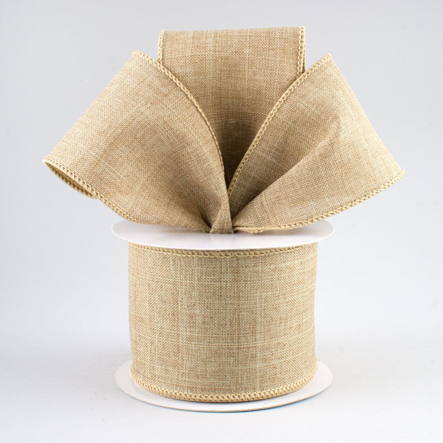 2.5" Royal Canvas Ribbon: Beige (10 Yards) Lifestyle Photo