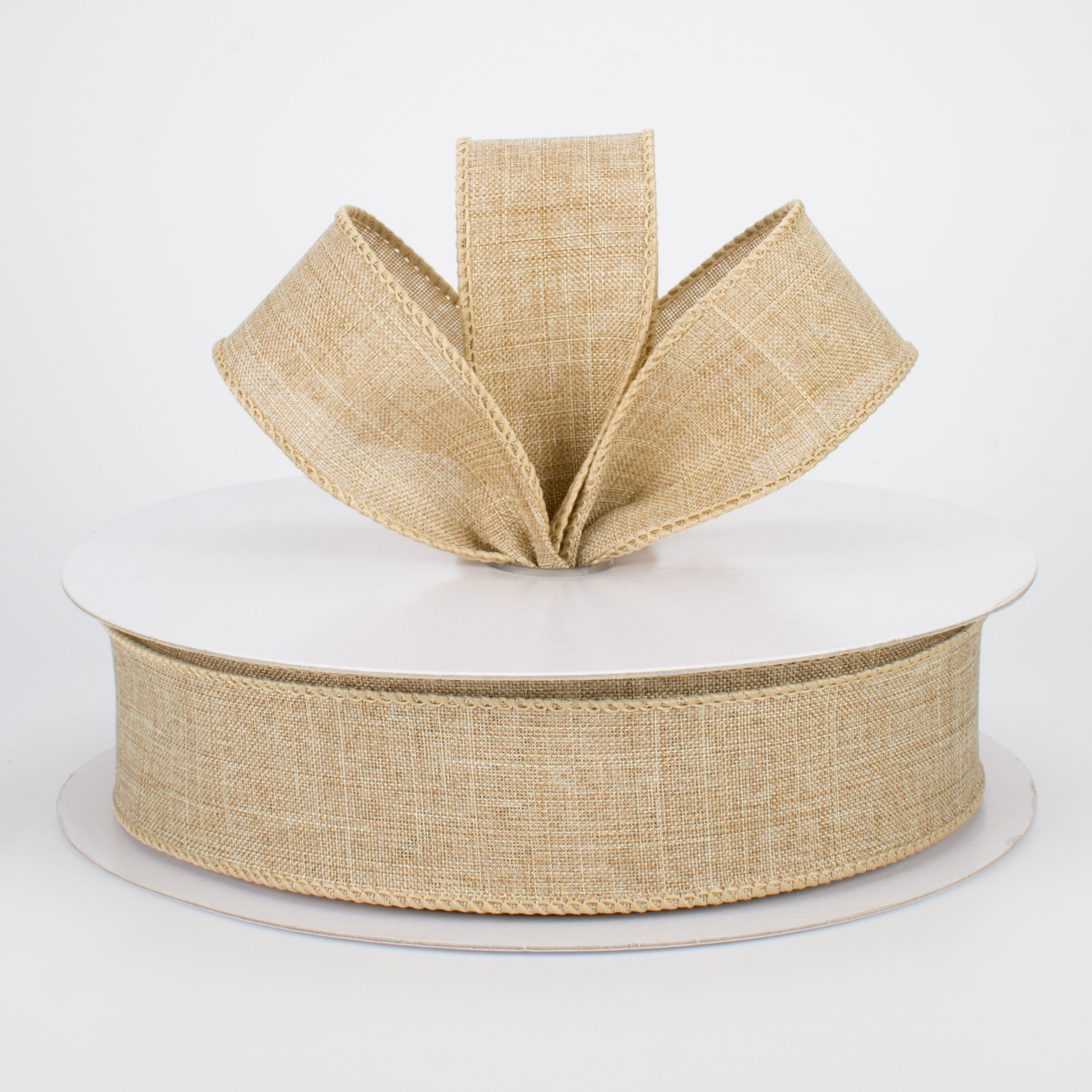 1.5" Royal Canvas Ribbon: Beige (50 Yards) Lifestyle Photo