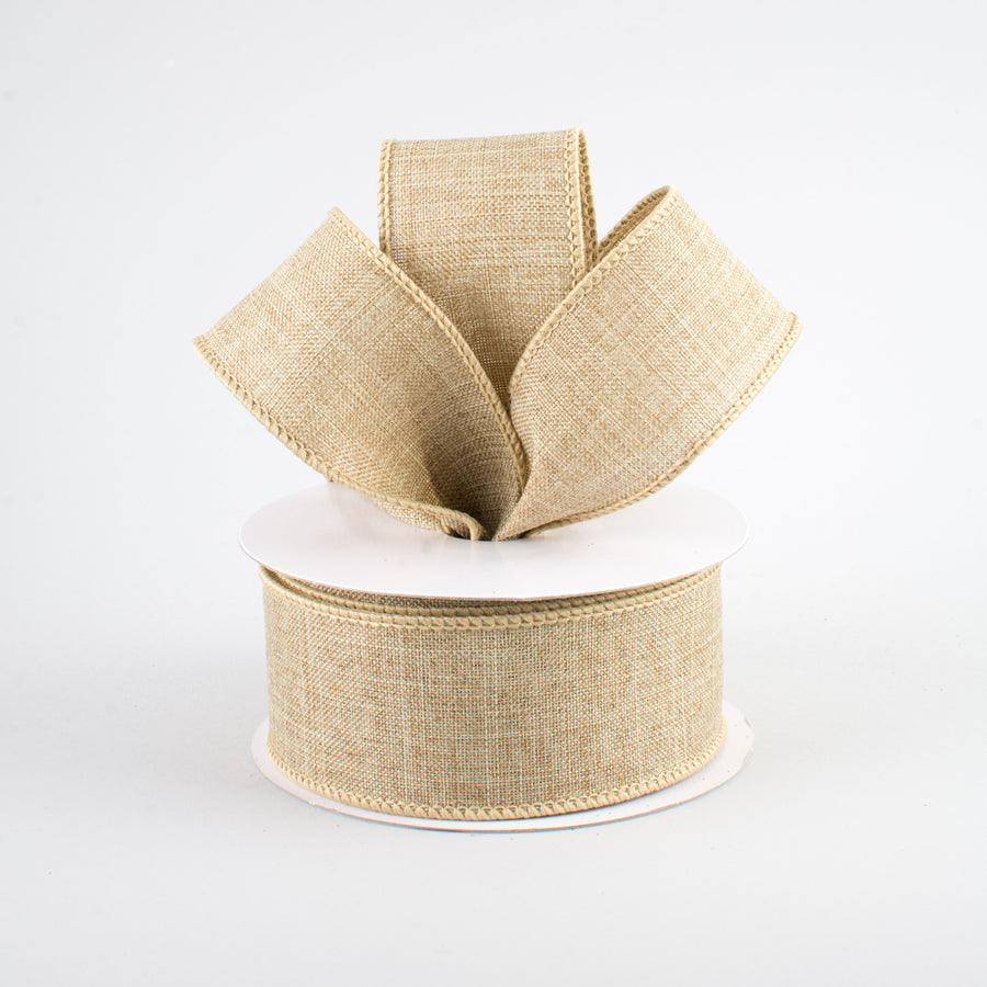 1.5" Royal Canvas Ribbon: Beige (10 Yards) Lifestyle Photo