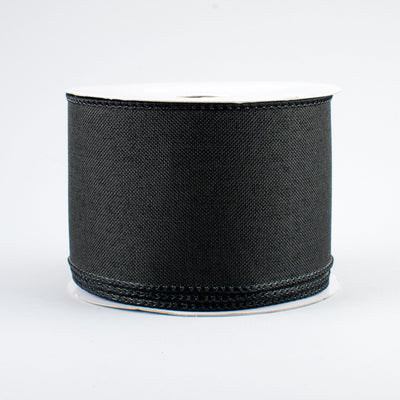 2.5" Royal Canvas Ribbon: Black (10 Yards)