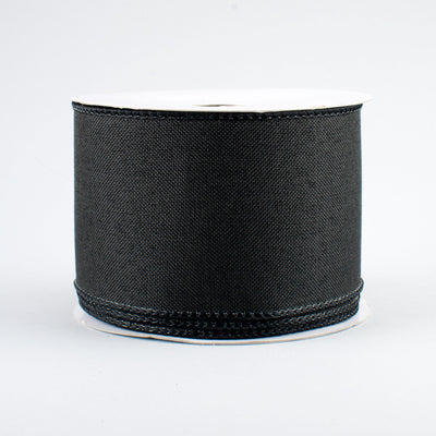 2.5" Royal Canvas Ribbon: Black (10 Yards)