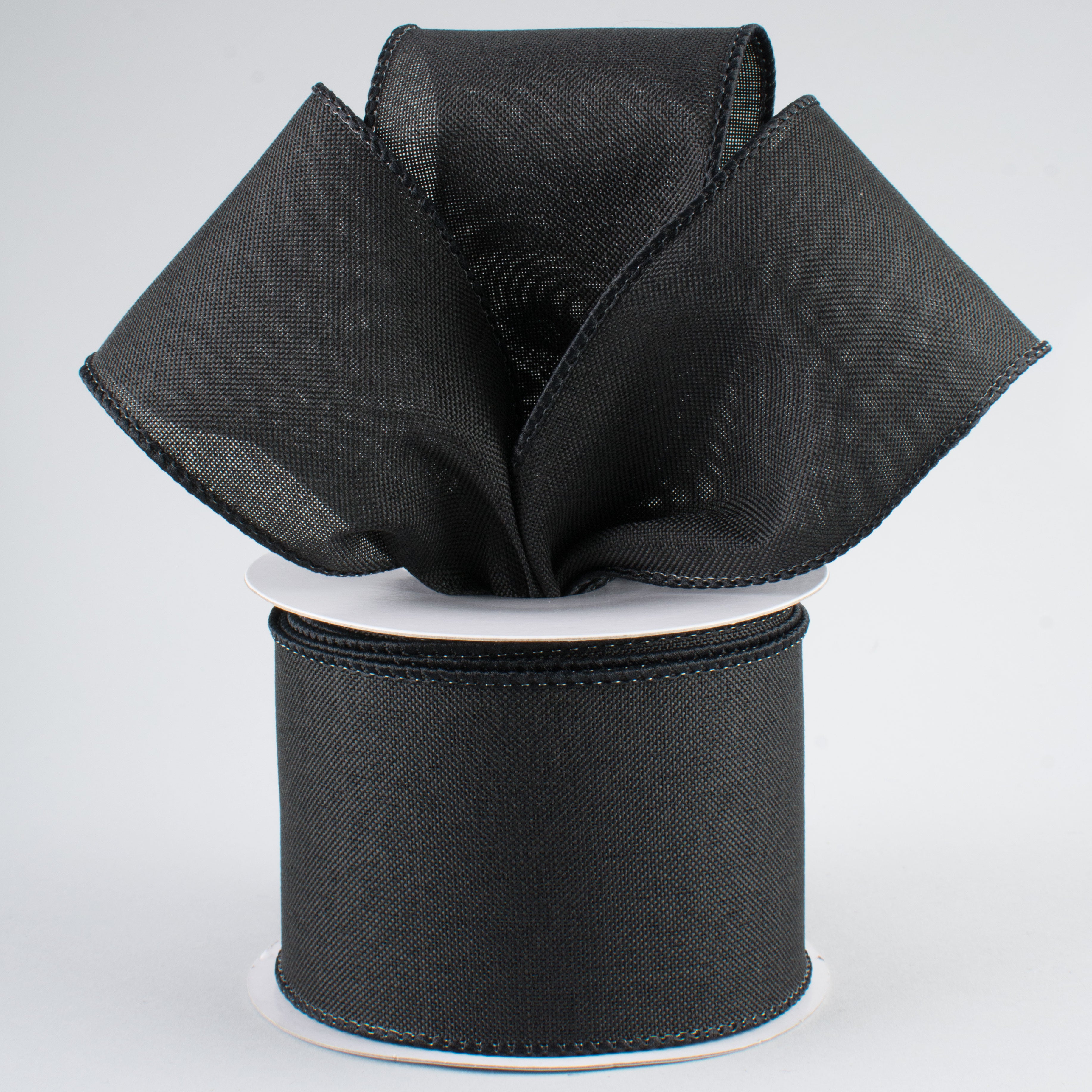 2.5" Royal Canvas Ribbon: Black (10 Yards) Lifestyle Photo