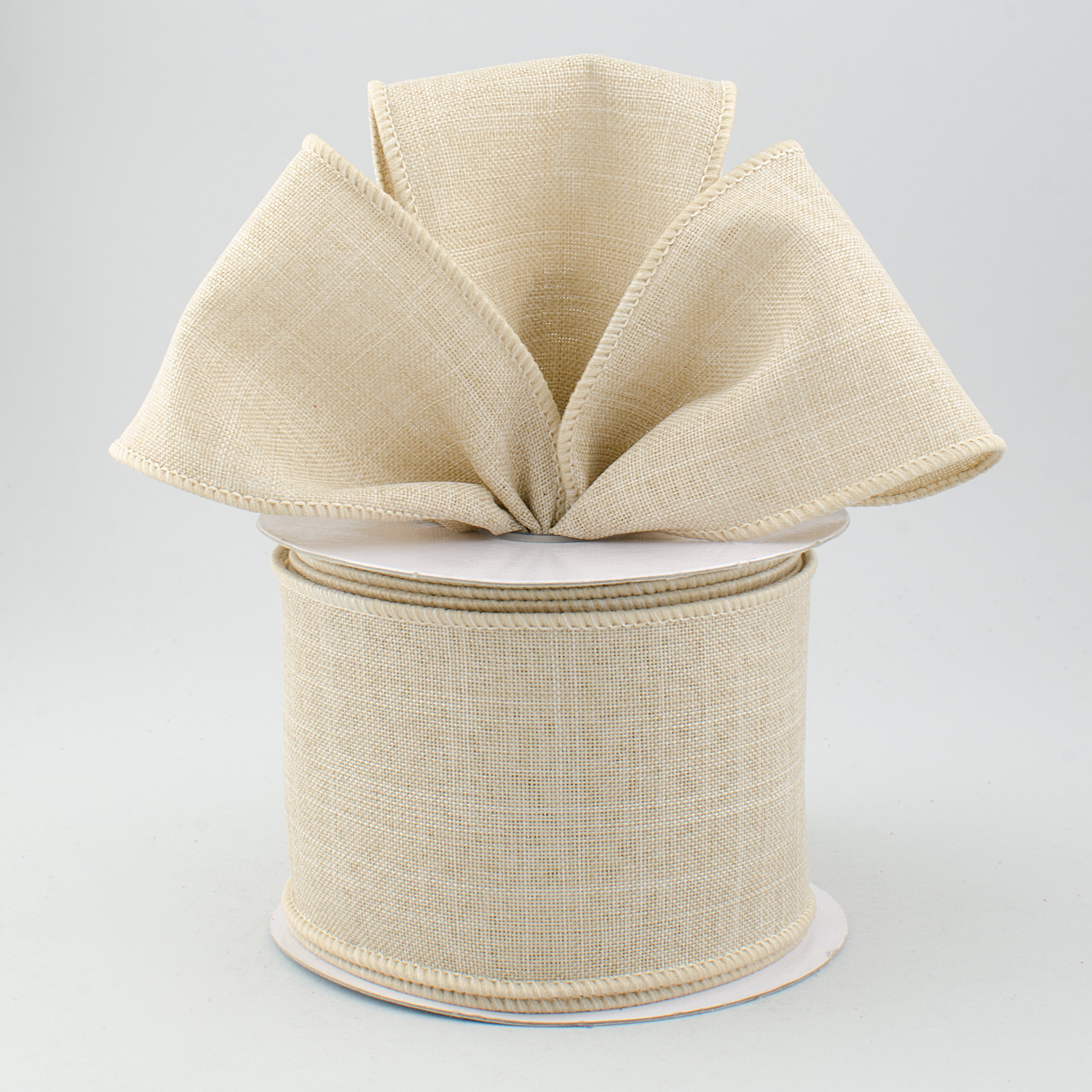 2.5" Royal Canvas Ribbon: Buff (10 Yards) Lifestyle Photo