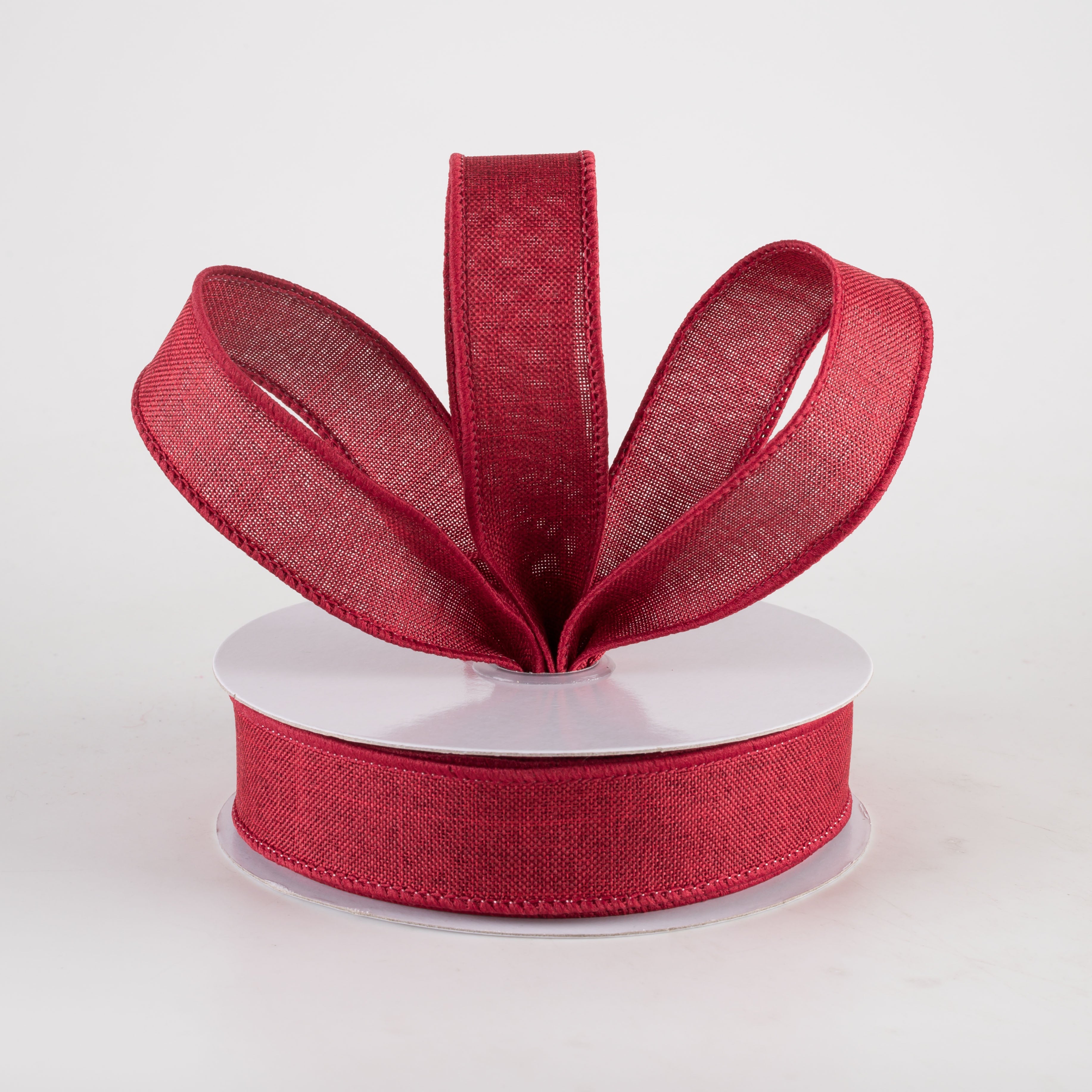 7/8" Royal Canvas Ribbon: Burgundy Red (10 Yards) Lifestyle Photo