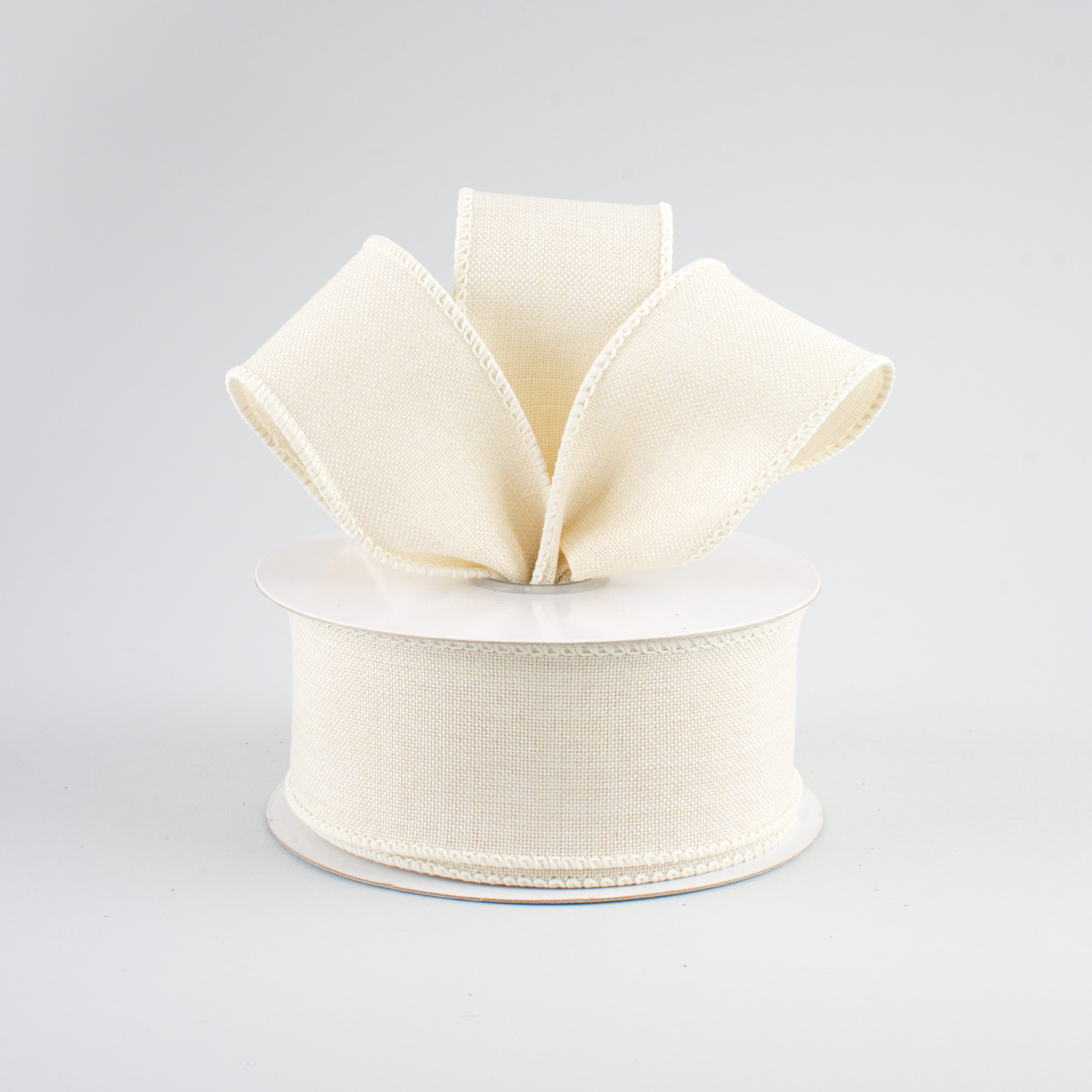 1.5" Royal Canvas Ribbon: Cream (10 Yards) Lifestyle Photo