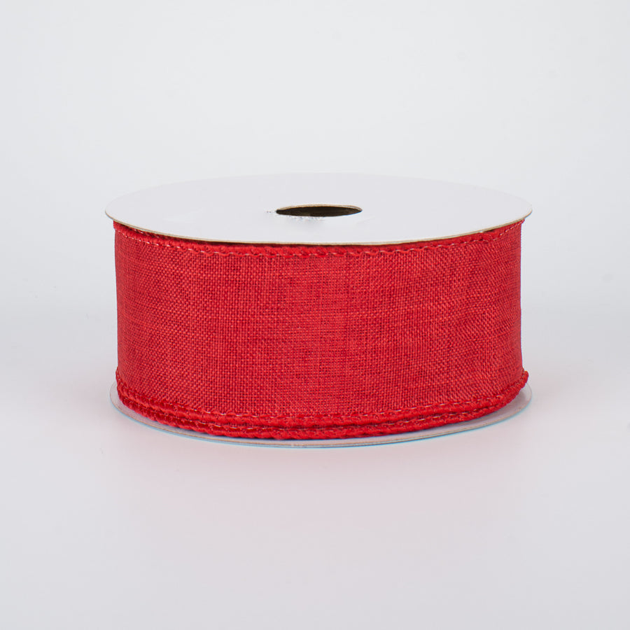 1.5" Royal Canvas Ribbon: Red (10 Yards)