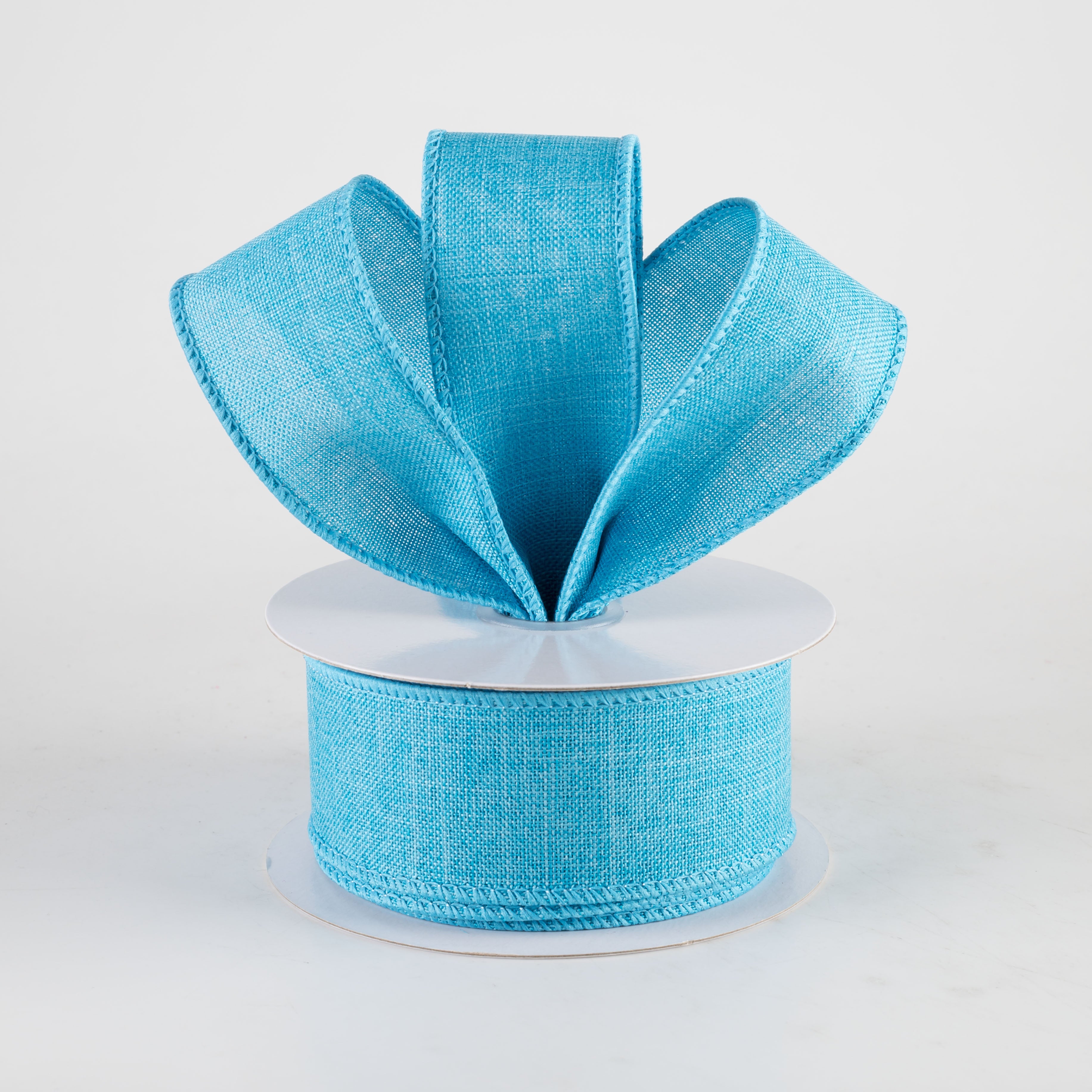 1.5" Royal Canvas Ribbon: Turquoise Blue (10 Yards) Lifestyle Photo