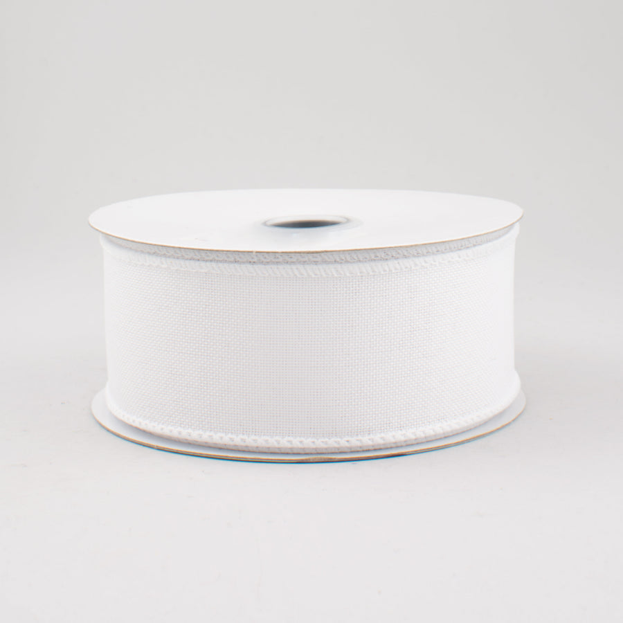 1.5" Royal Canvas Ribbon: White (10 Yards)