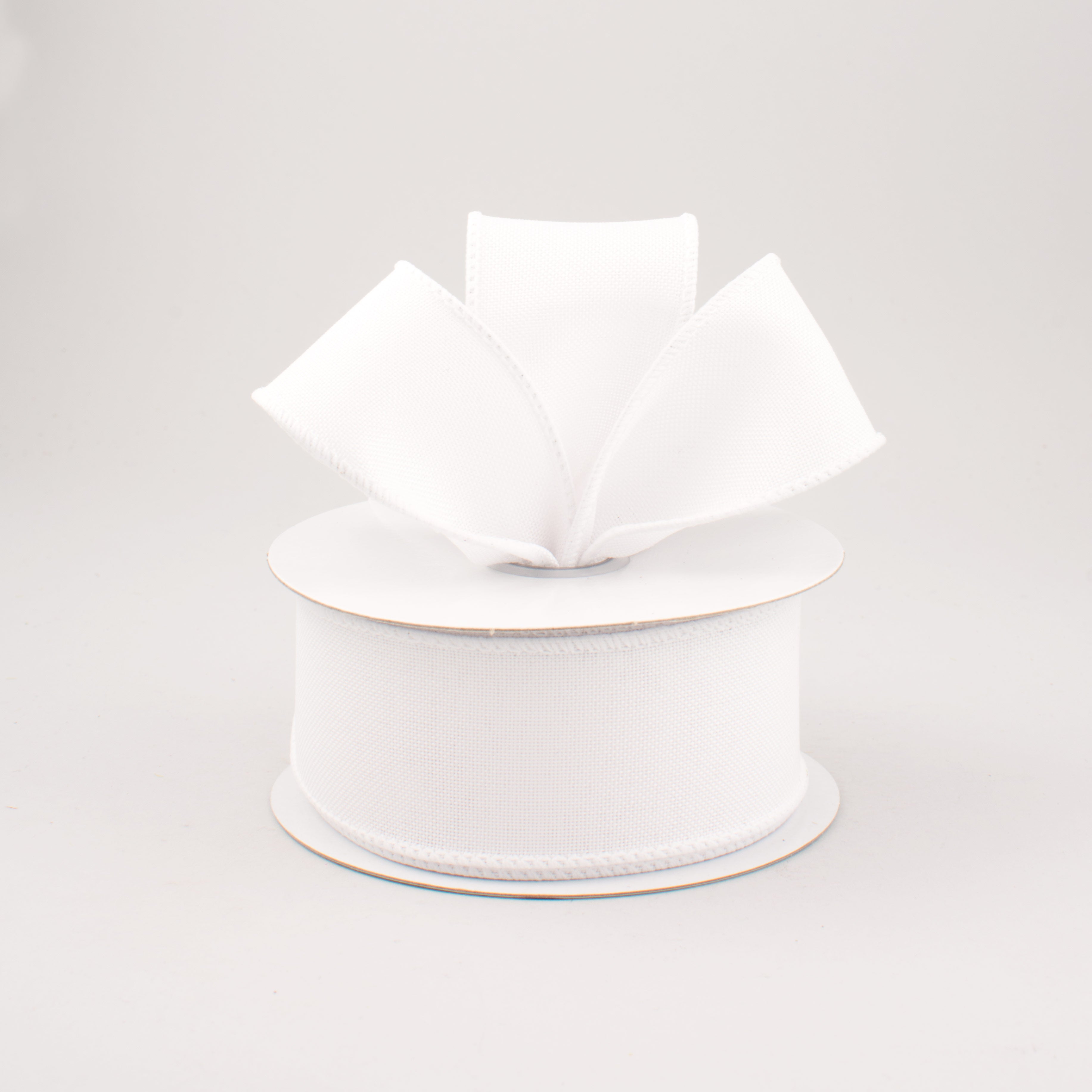 1.5" Royal Canvas Ribbon: White (10 Yards) Lifestyle Photo