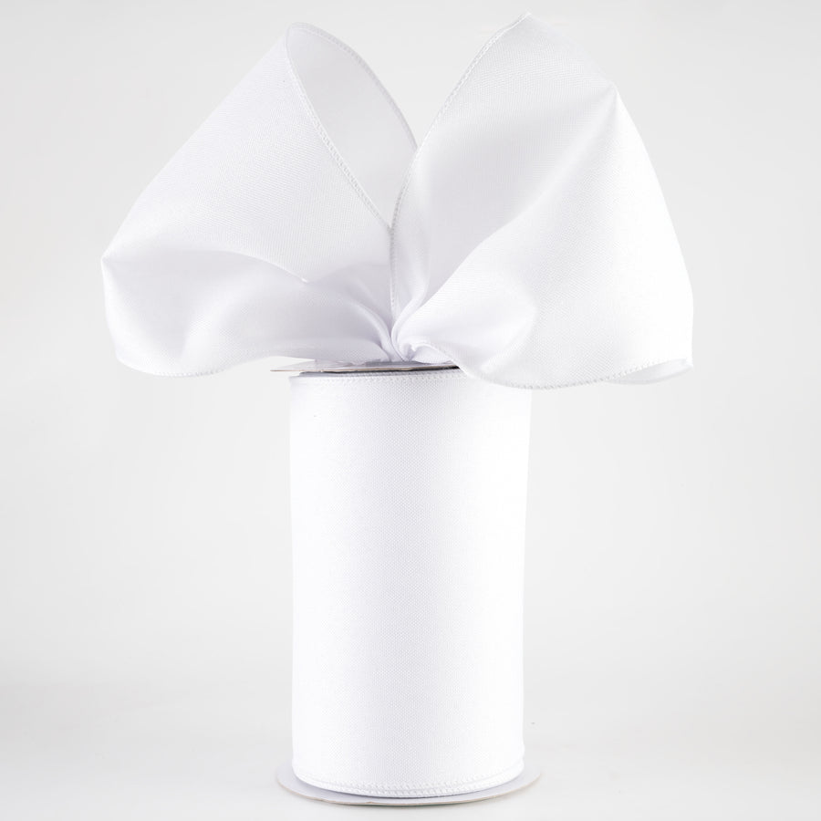6" Royal Canvas Ribbon: White (10 Yards) Lifestyle Photo