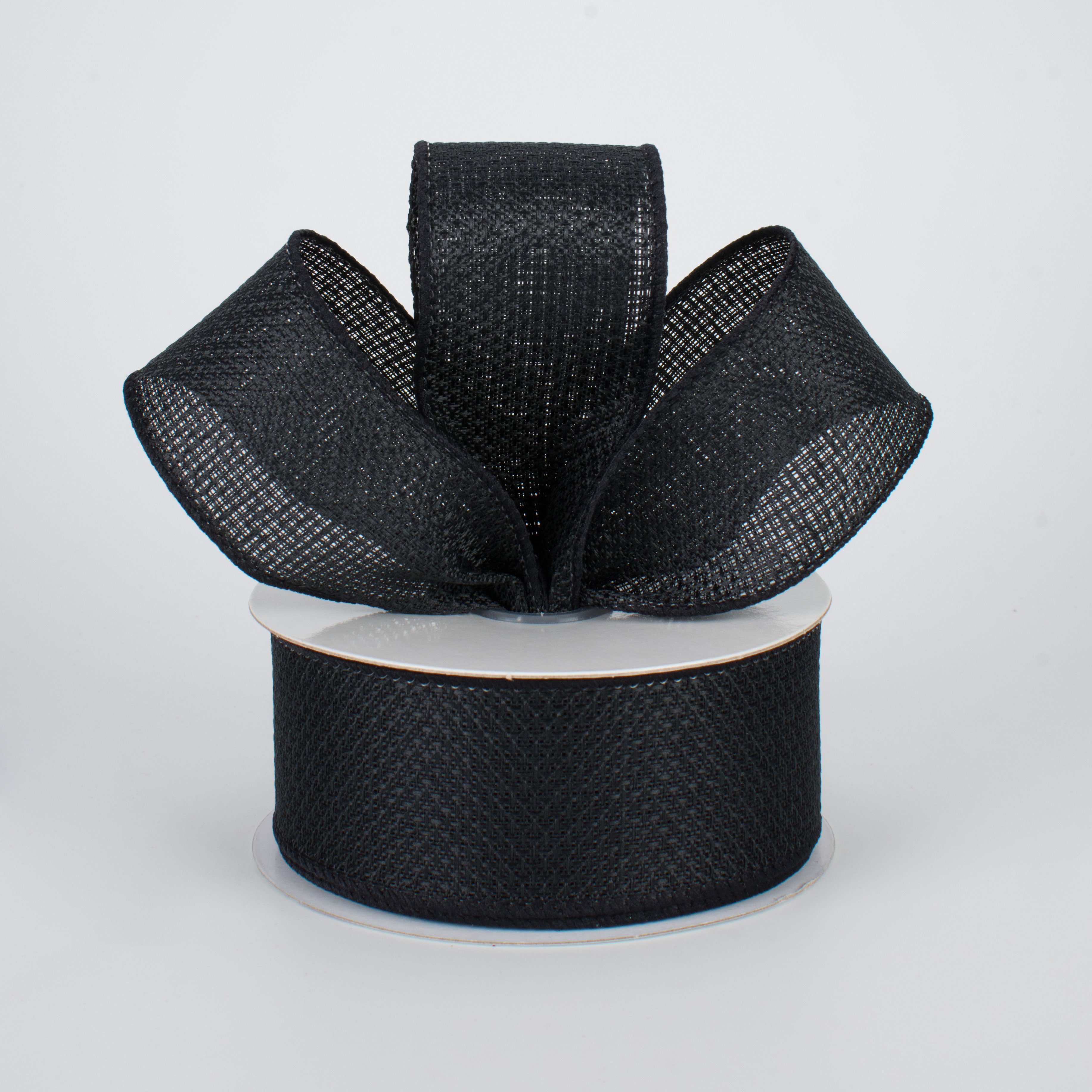 1.5" Royal Faux Burlap Ribbon: Black (10 Yards) Lifestyle Photo