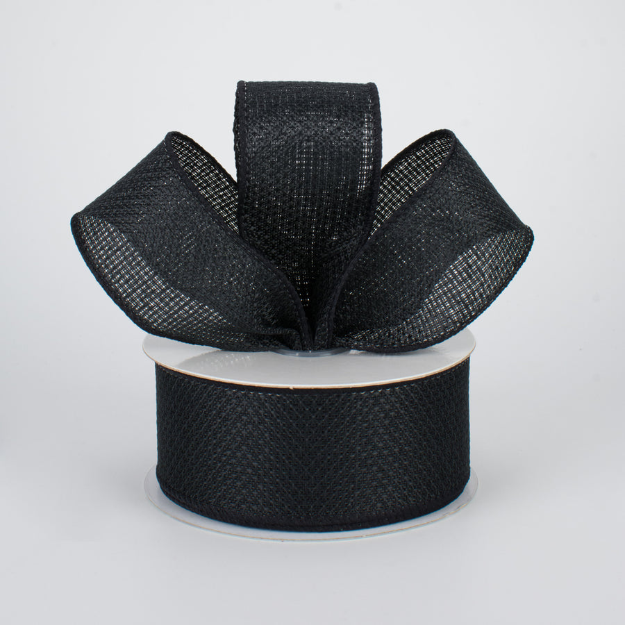 1.5" Royal Faux Burlap Ribbon: Black (10 Yards) Lifestyle Photo