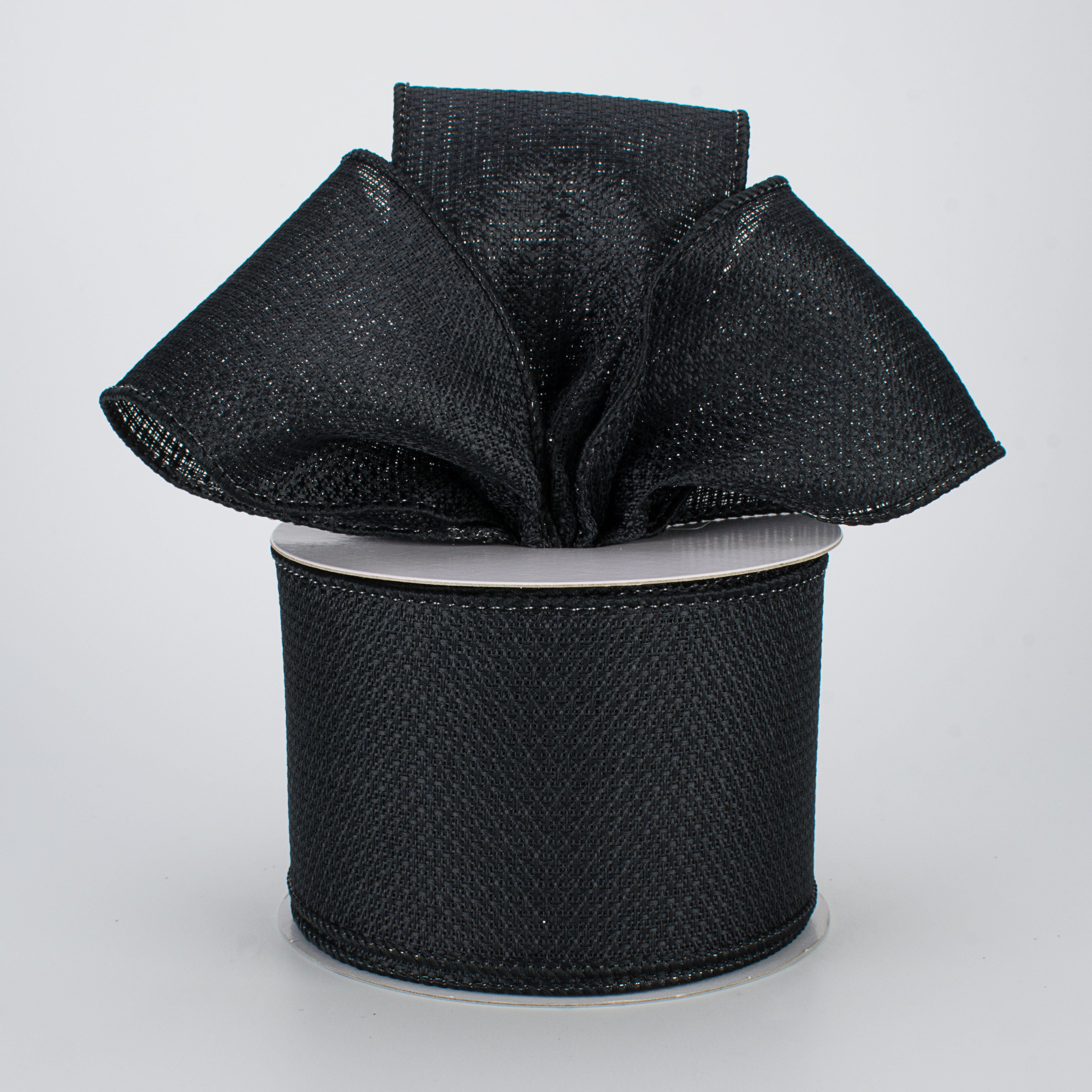 2.5" Royal Faux Burlap Ribbon: Black (10 Yards) Lifestyle Photo