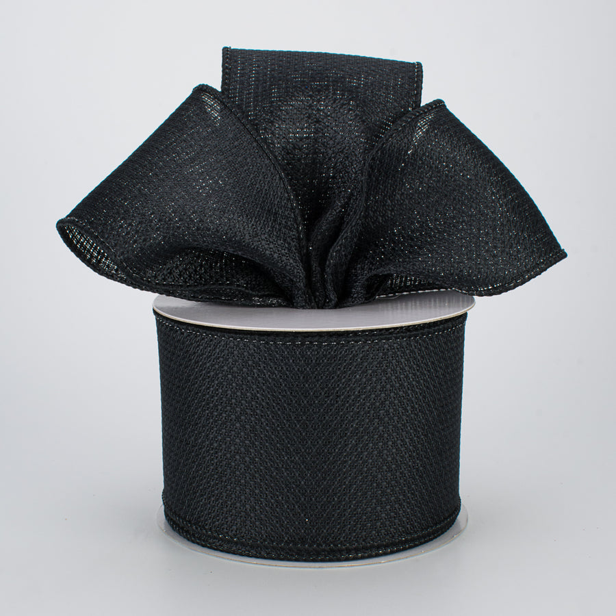 2.5" Royal Faux Burlap Ribbon: Black (10 Yards) Lifestyle Photo