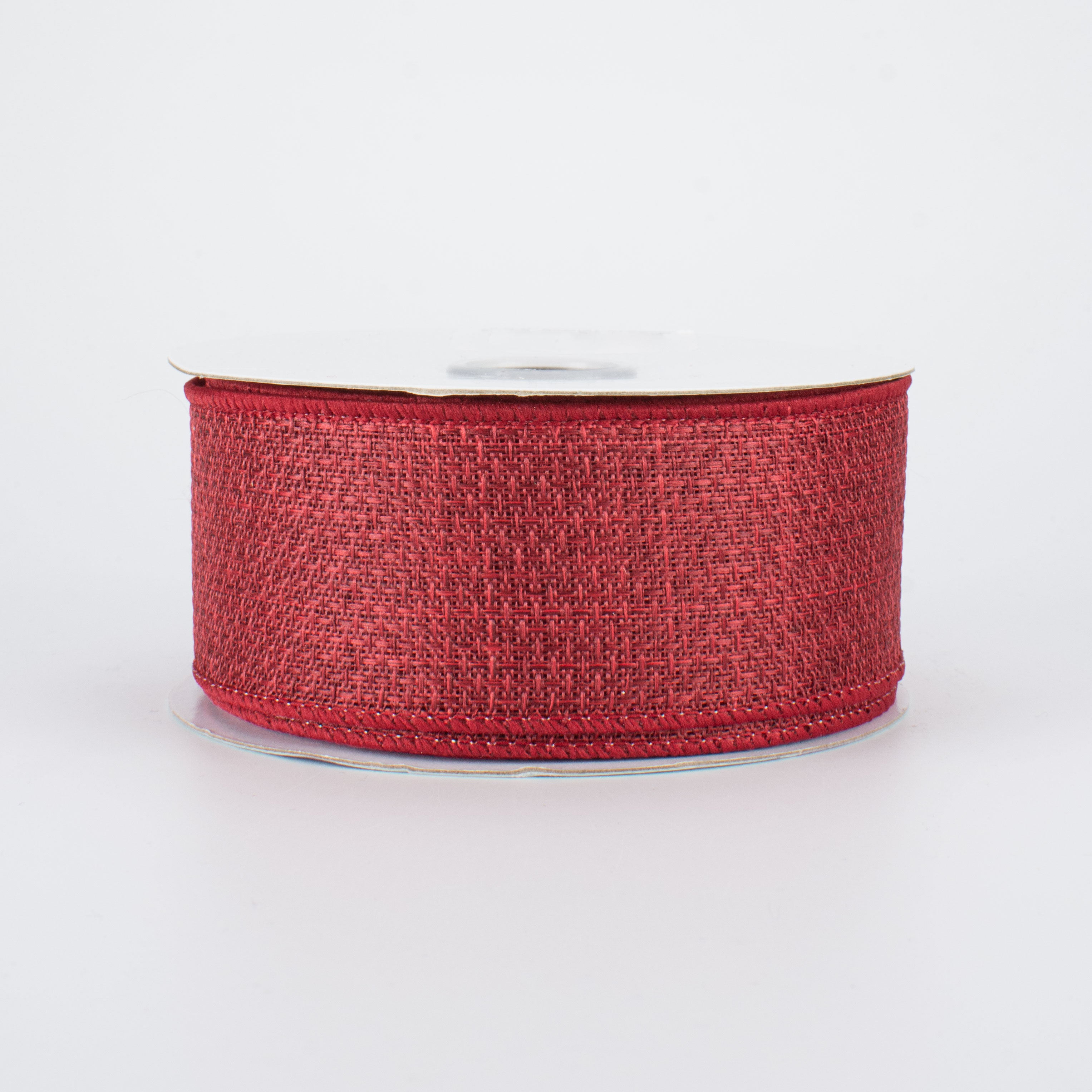 1.5" Royal Faux Burlap Ribbon: Burgundy (10 Yards)