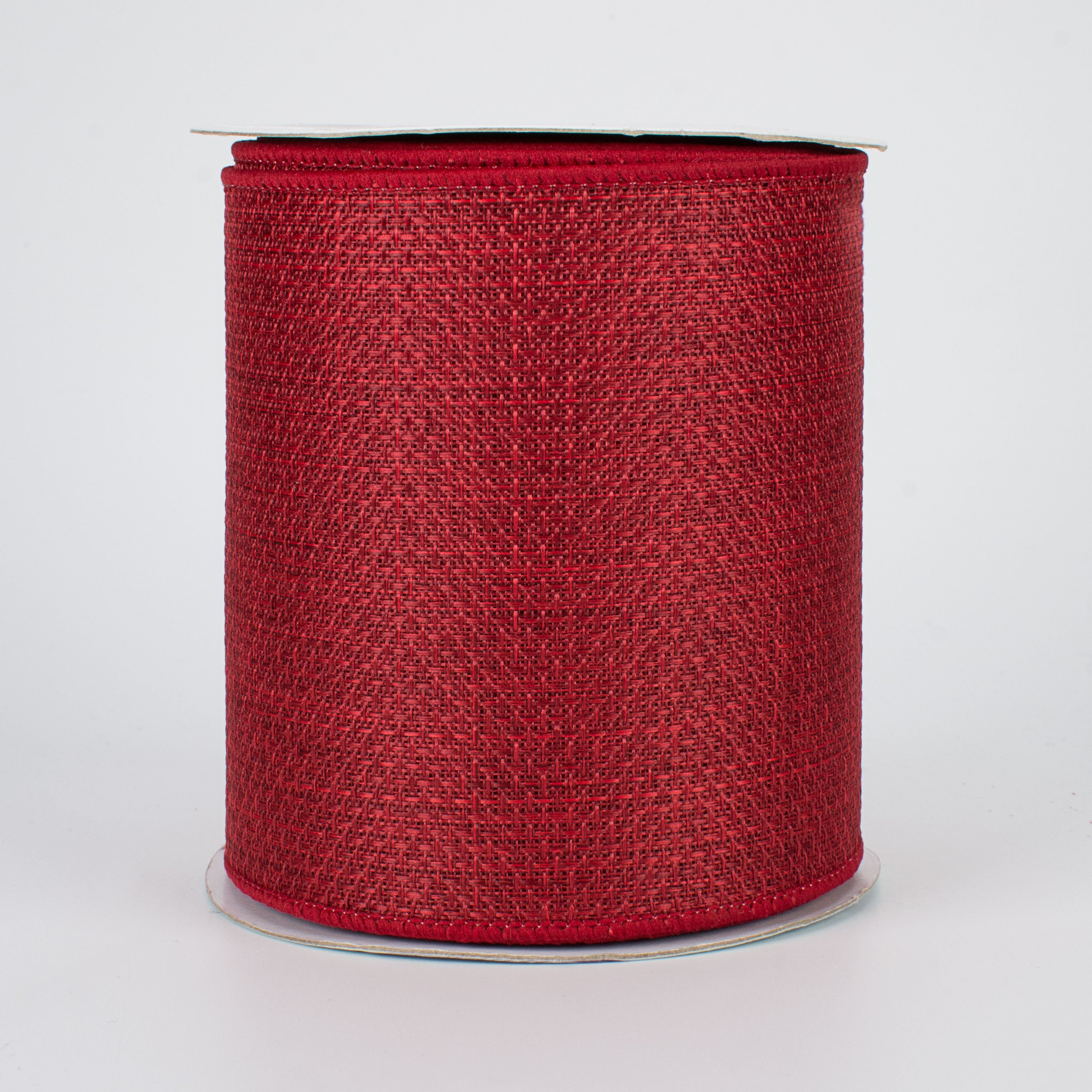 4" Royal Faux Burlap Ribbon: Burgundy (10 Yards)
