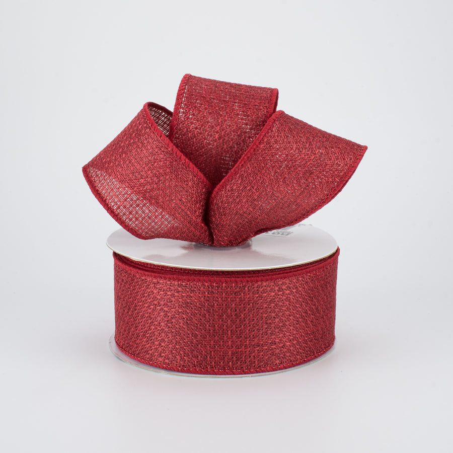 1.5" Royal Faux Burlap Ribbon: Burgundy (10 Yards) Lifestyle Photo