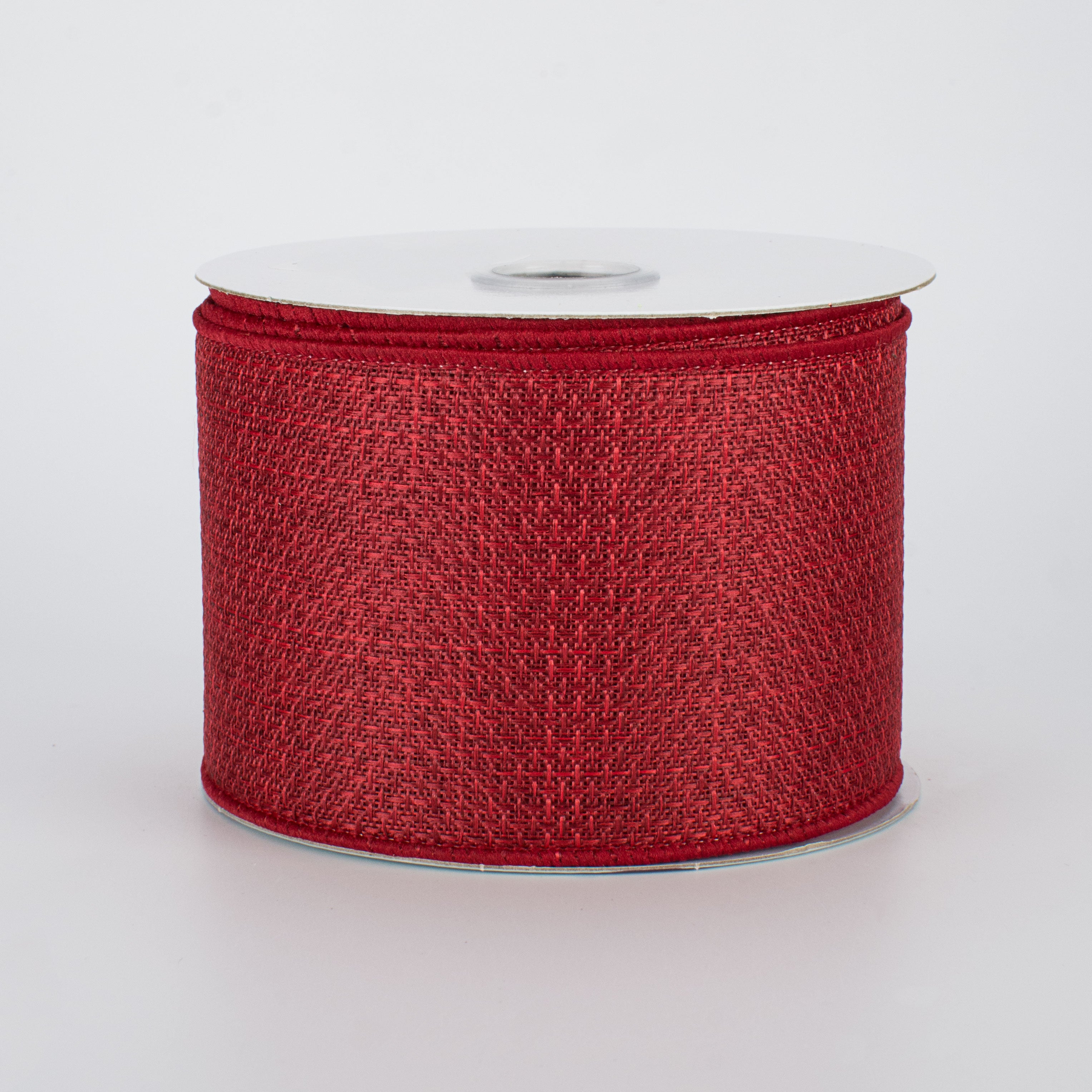 2.5" Royal Faux Burlap Ribbon: Burgundy (10 Yards)