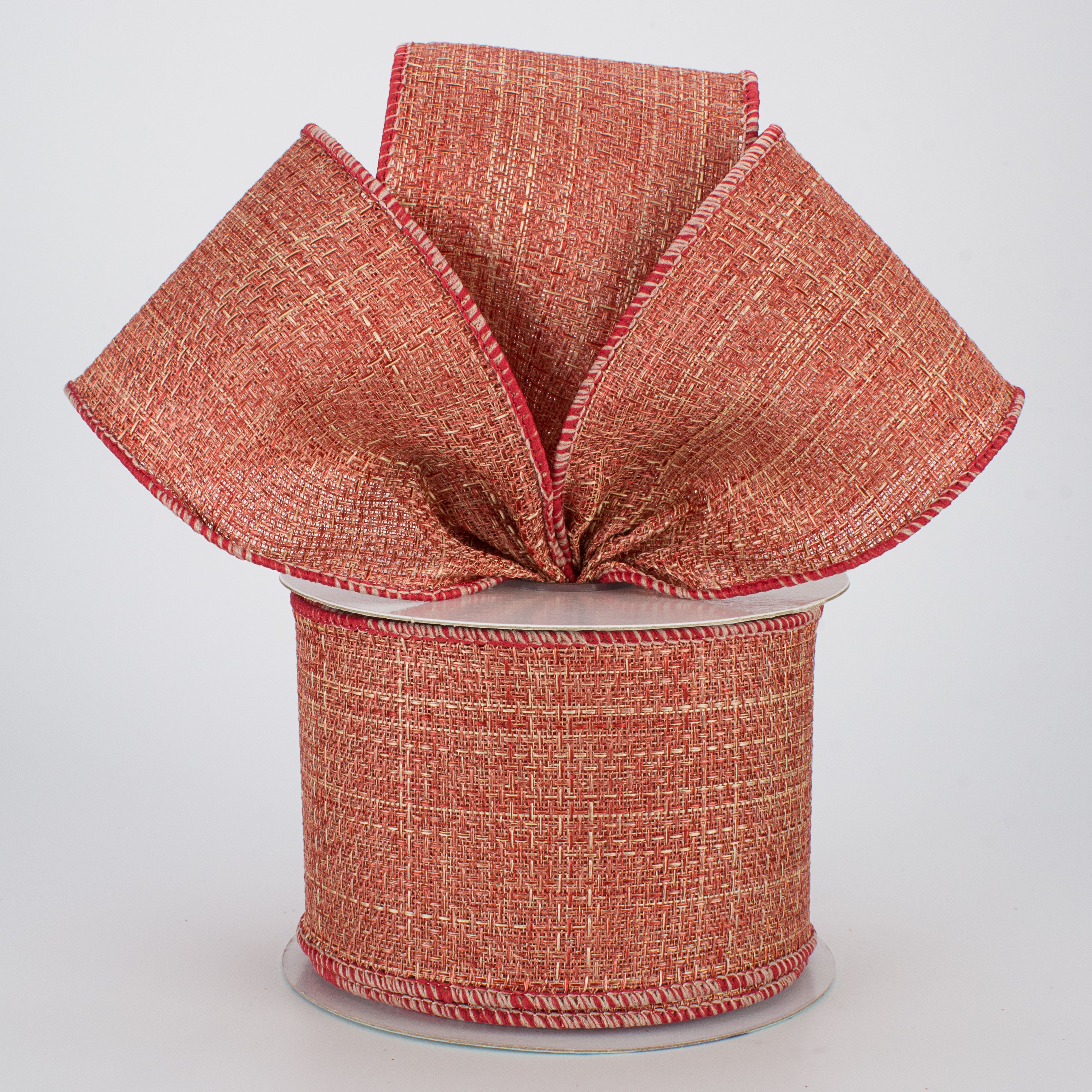 2.5" Royal Faux Burlap Ribbon: Clay (10 Yards) Lifestyle Photo