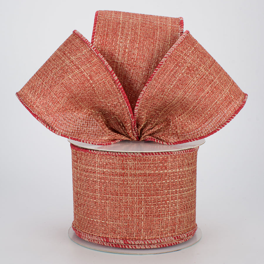 2.5" Royal Faux Burlap Ribbon: Clay (10 Yards) Lifestyle Photo