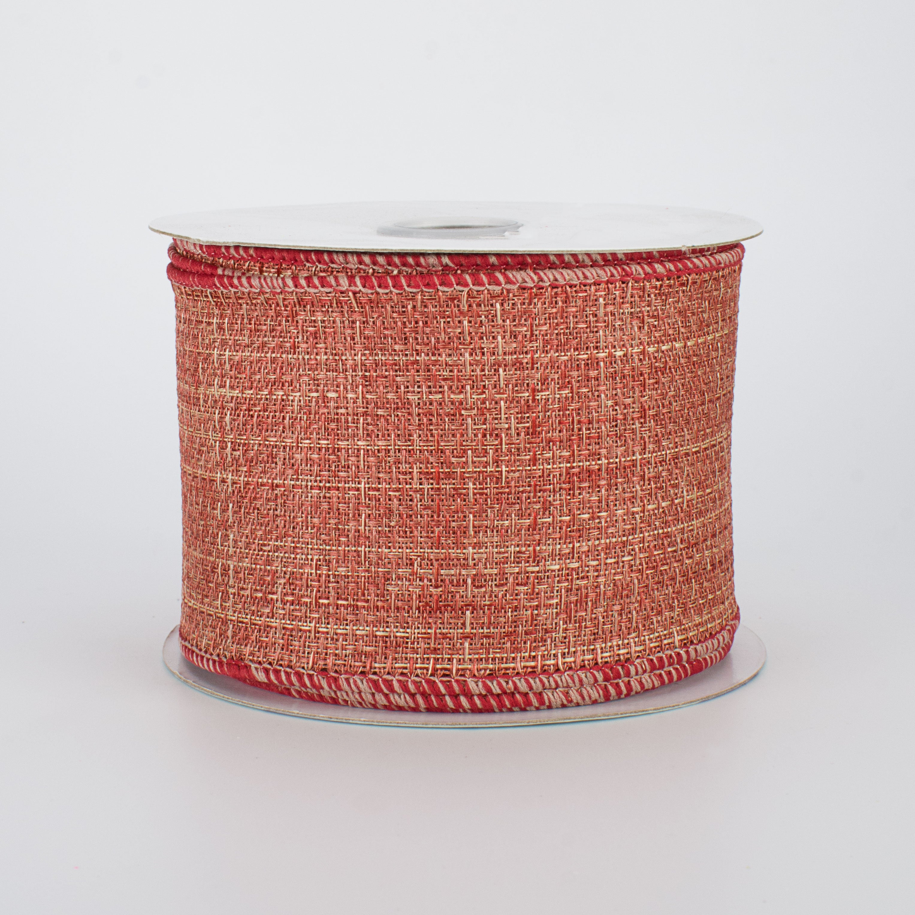 2.5" Royal Faux Burlap Ribbon: Clay (10 Yards)