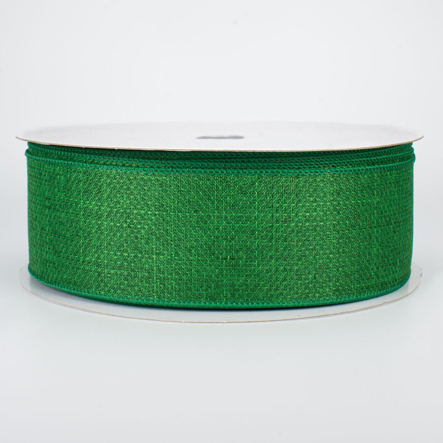 2.5" Royal Faux Burlap Ribbon: Emerald Green (50 Yards)