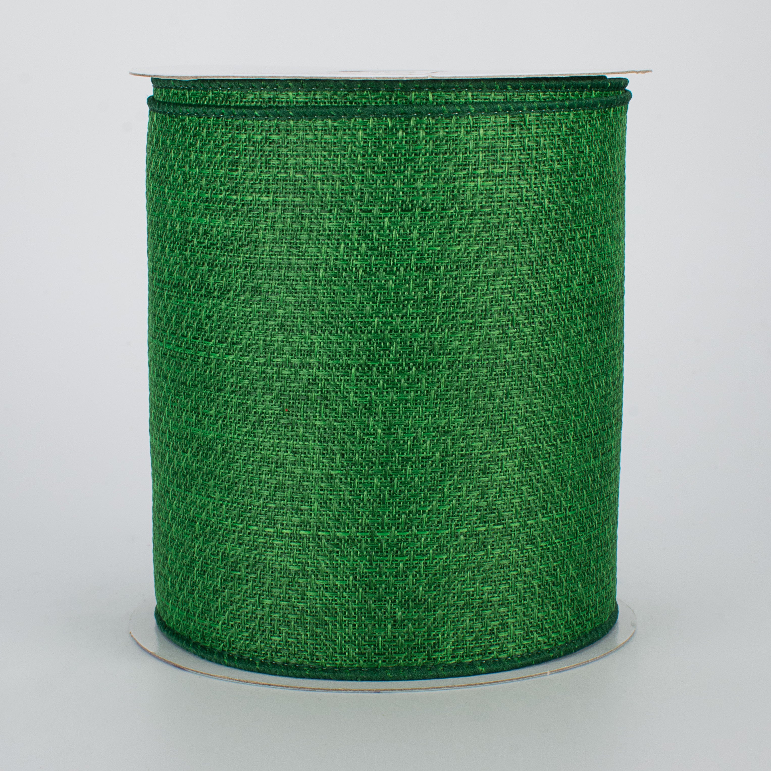 4" Royal Faux Burlap Ribbon: Emerald Green (10 Yards)