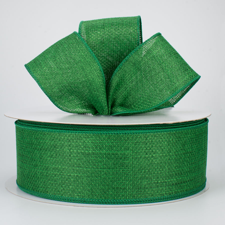 2.5" Royal Faux Burlap Ribbon: Emerald Green (50 Yards) Lifestyle Photo