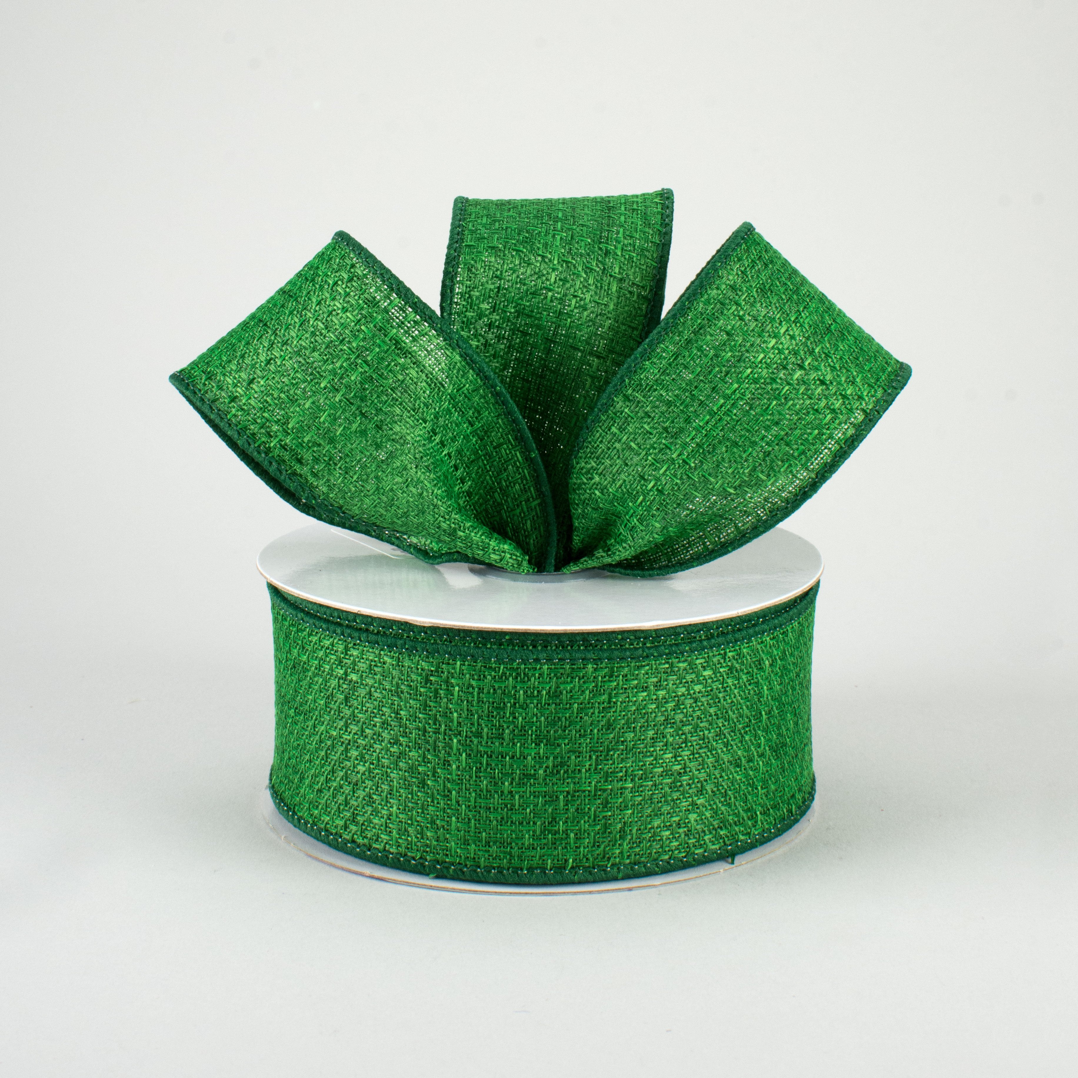 1.5" Royal Faux Burlap Ribbon: Emerald Green (10 Yards) Lifestyle Photo