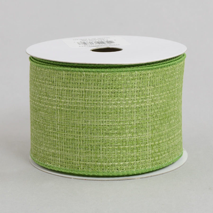 2.5" Royal Faux Burlap Ribbon: Fern Green (10 Yards)