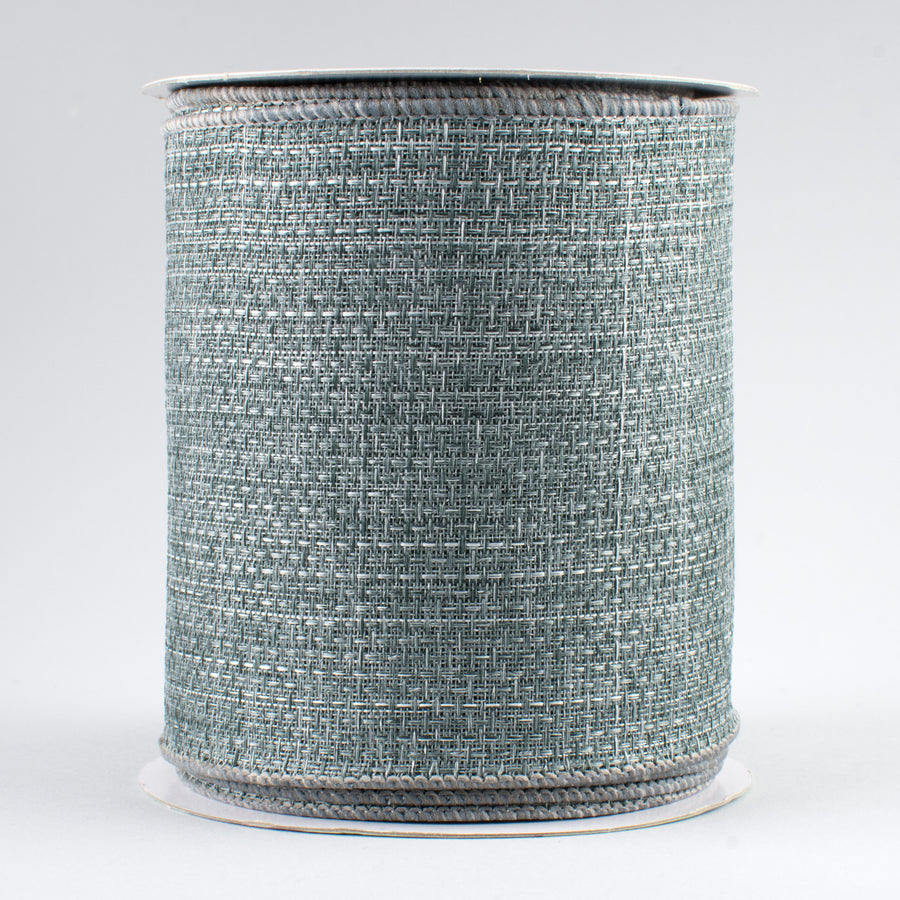4" Royal Faux Burlap Ribbon: Grey (10 Yards)