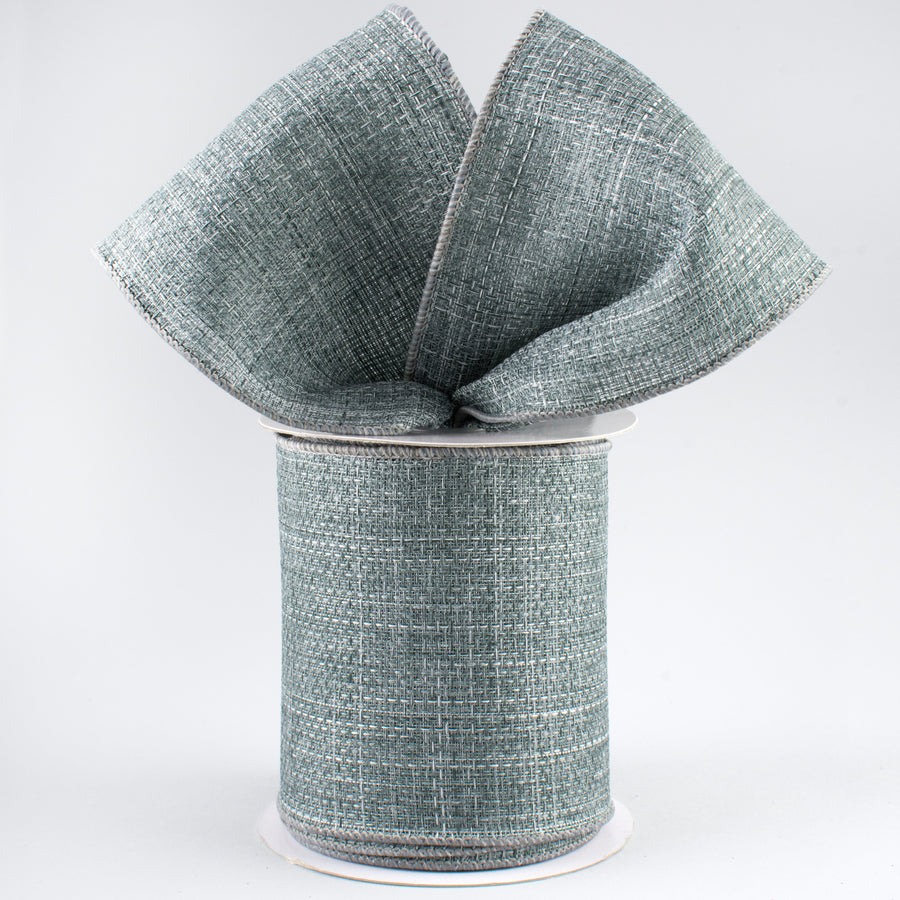 4" Royal Faux Burlap Ribbon: Grey (10 Yards) Lifestyle Photo