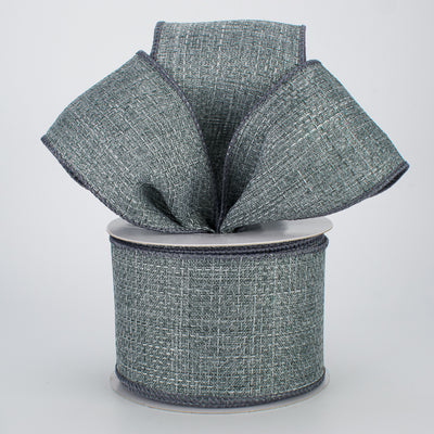 2.5" Royal Faux Burlap Ribbon: Grey (10 Yards) Lifestyle Photo