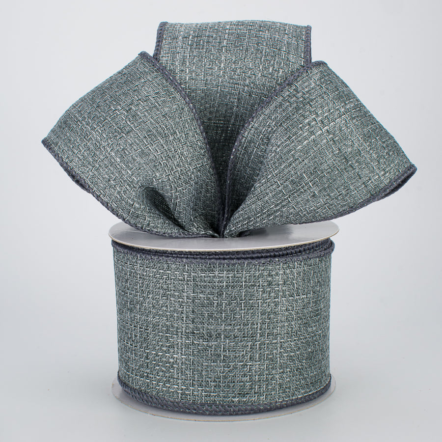 2.5" Royal Faux Burlap Ribbon: Grey (10 Yards) Lifestyle Photo
