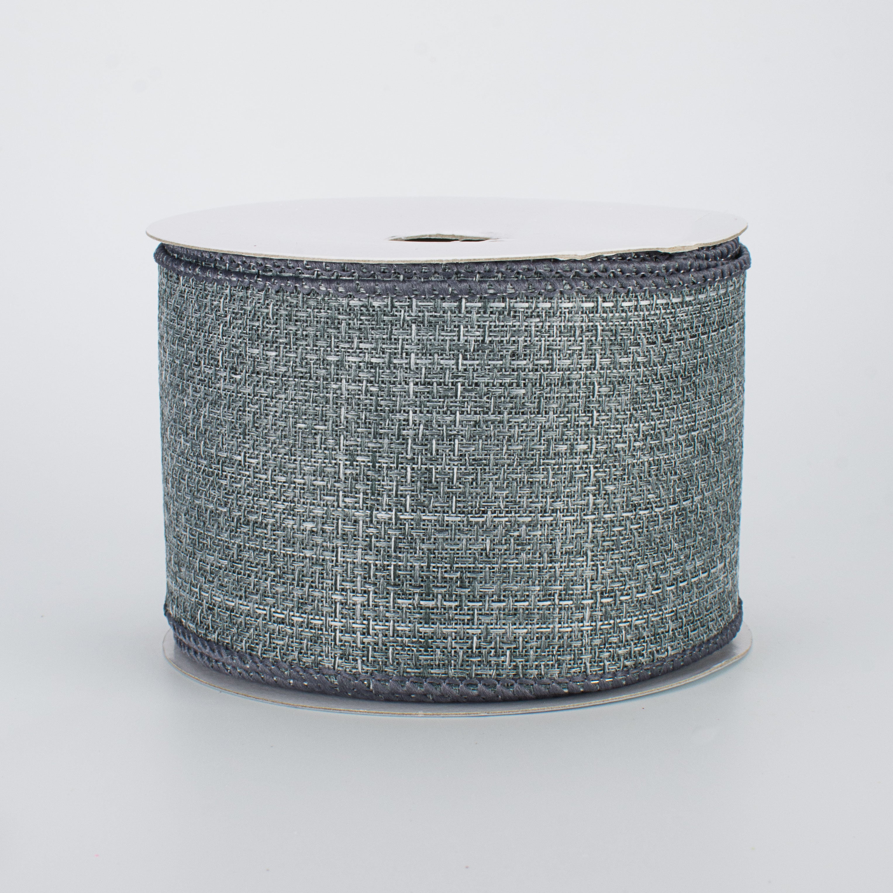 2.5" Royal Faux Burlap Ribbon: Grey (10 Yards)