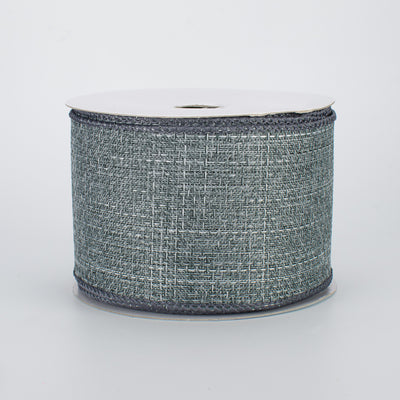 2.5" Royal Faux Burlap Ribbon: Grey (10 Yards)