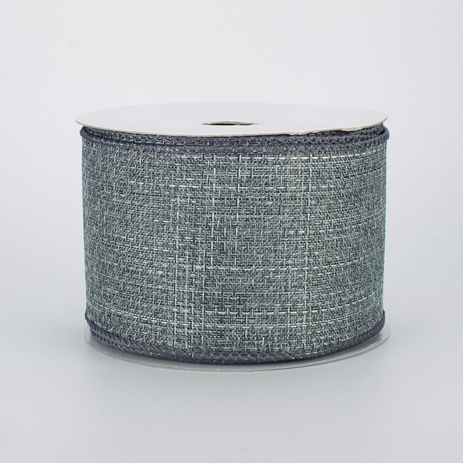 2.5" Royal Faux Burlap Ribbon: Grey (10 Yards)