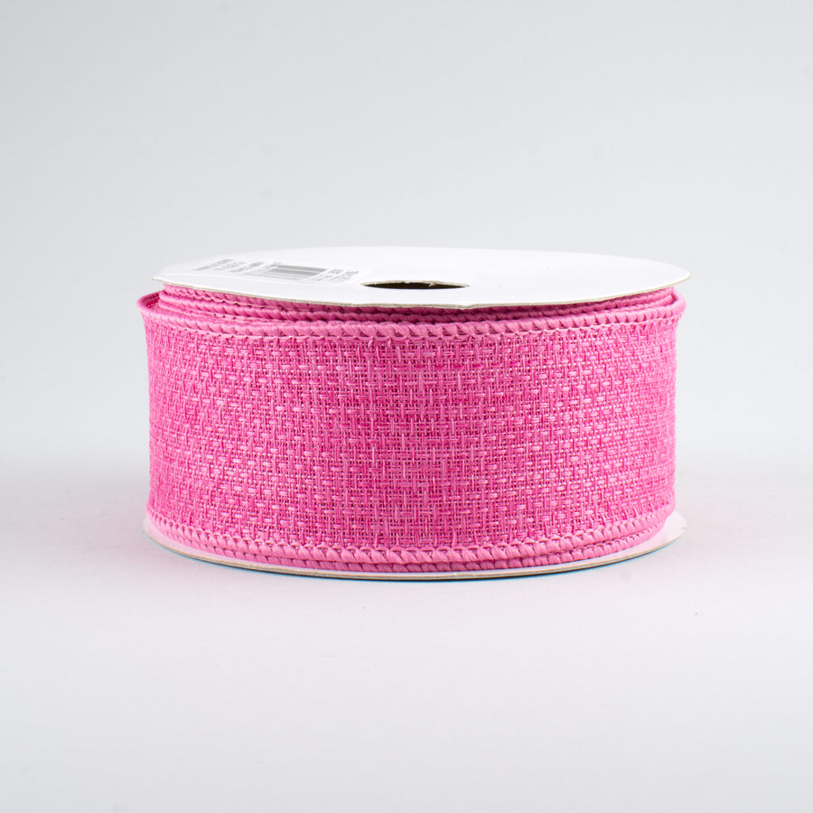1.5" Royal Faux Burlap Ribbon: Hot Pink (10 Yards)
