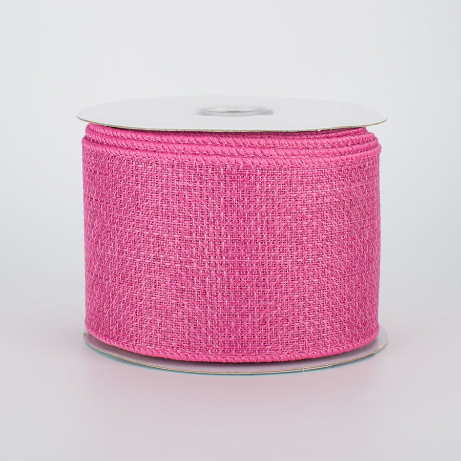 2.5" Royal Faux Burlap Ribbon: Hot Pink (10 Yards)