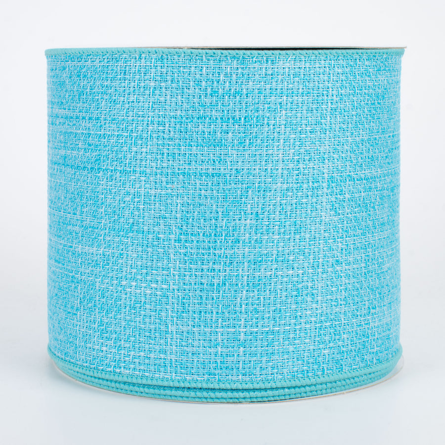 4" Royal Faux Burlap Ribbon: Light Blue (10 Yards)