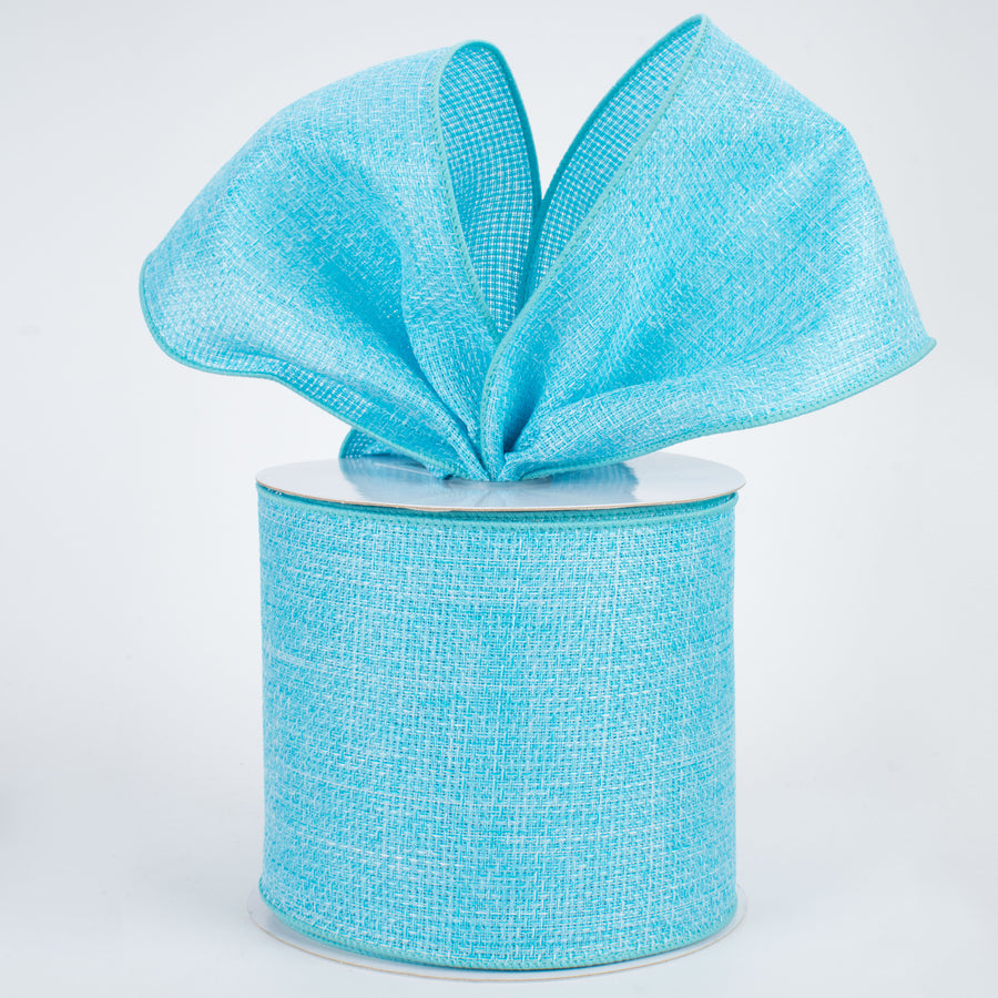 4" Royal Faux Burlap Ribbon: Light Blue (10 Yards) Lifestyle Photo
