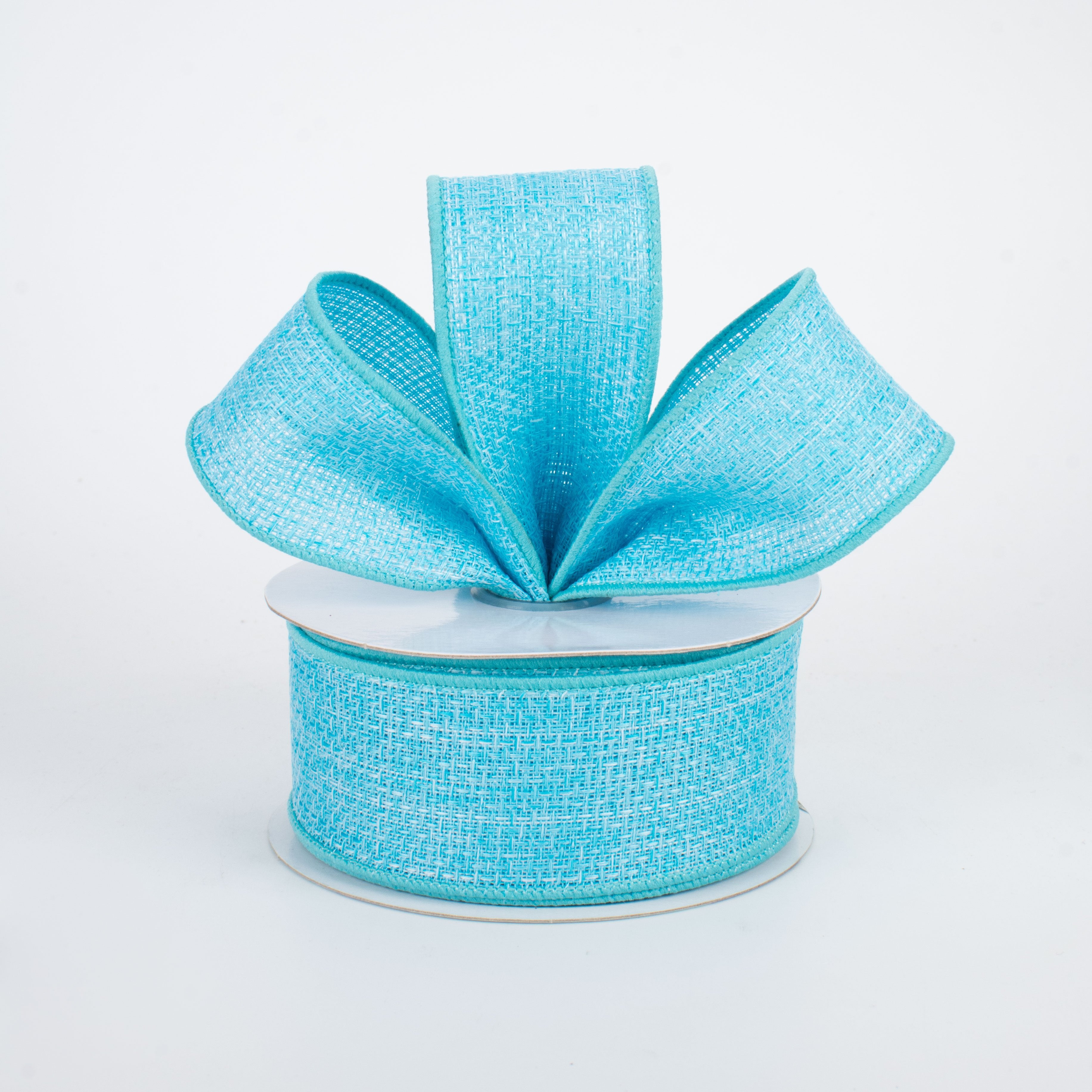 1.5" Royal Faux Burlap Ribbon: Light Blue (10 Yards) Lifestyle Photo