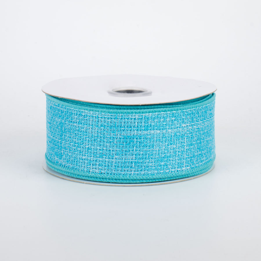1.5" Royal Faux Burlap Ribbon: Light Blue (10 Yards)