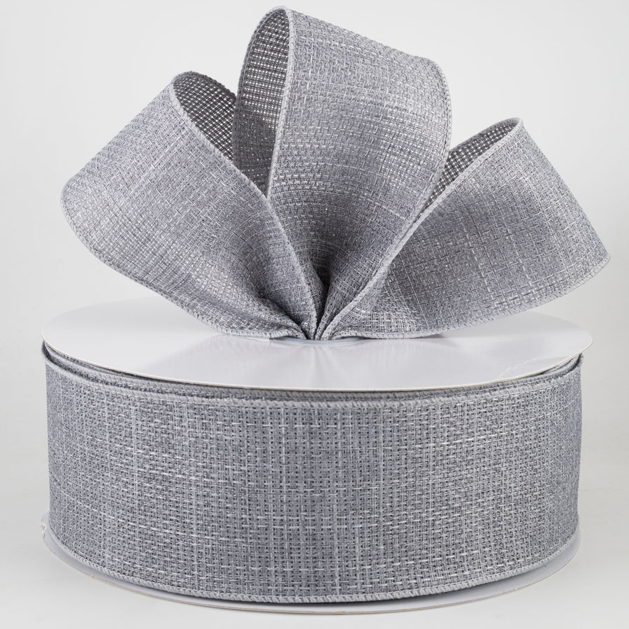 2.5" Royal Faux Burlap Ribbon: Light Grey (50 Yards) Lifestyle Photo