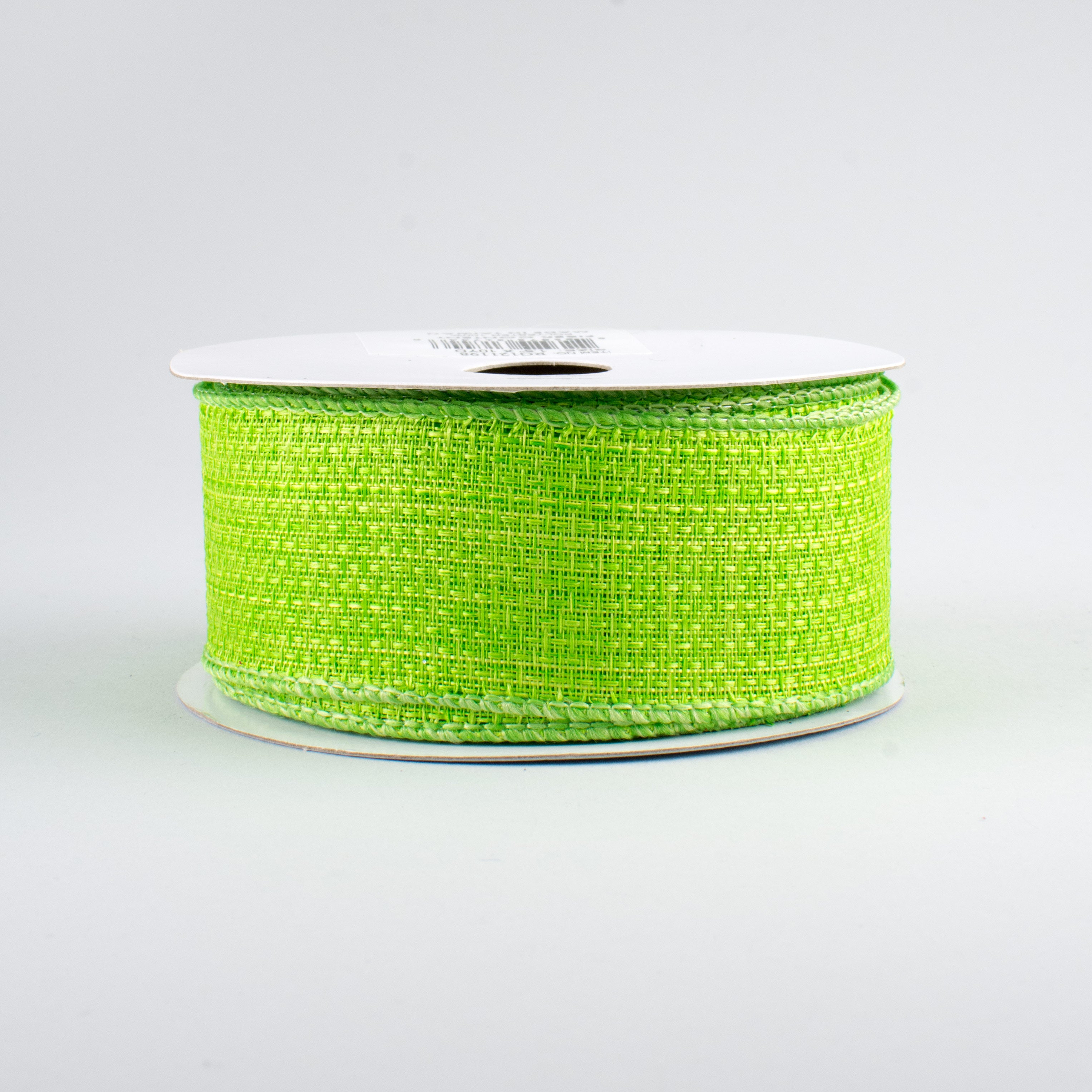 1.5" Royal Faux Burlap Ribbon: Lime Green (10 Yards)