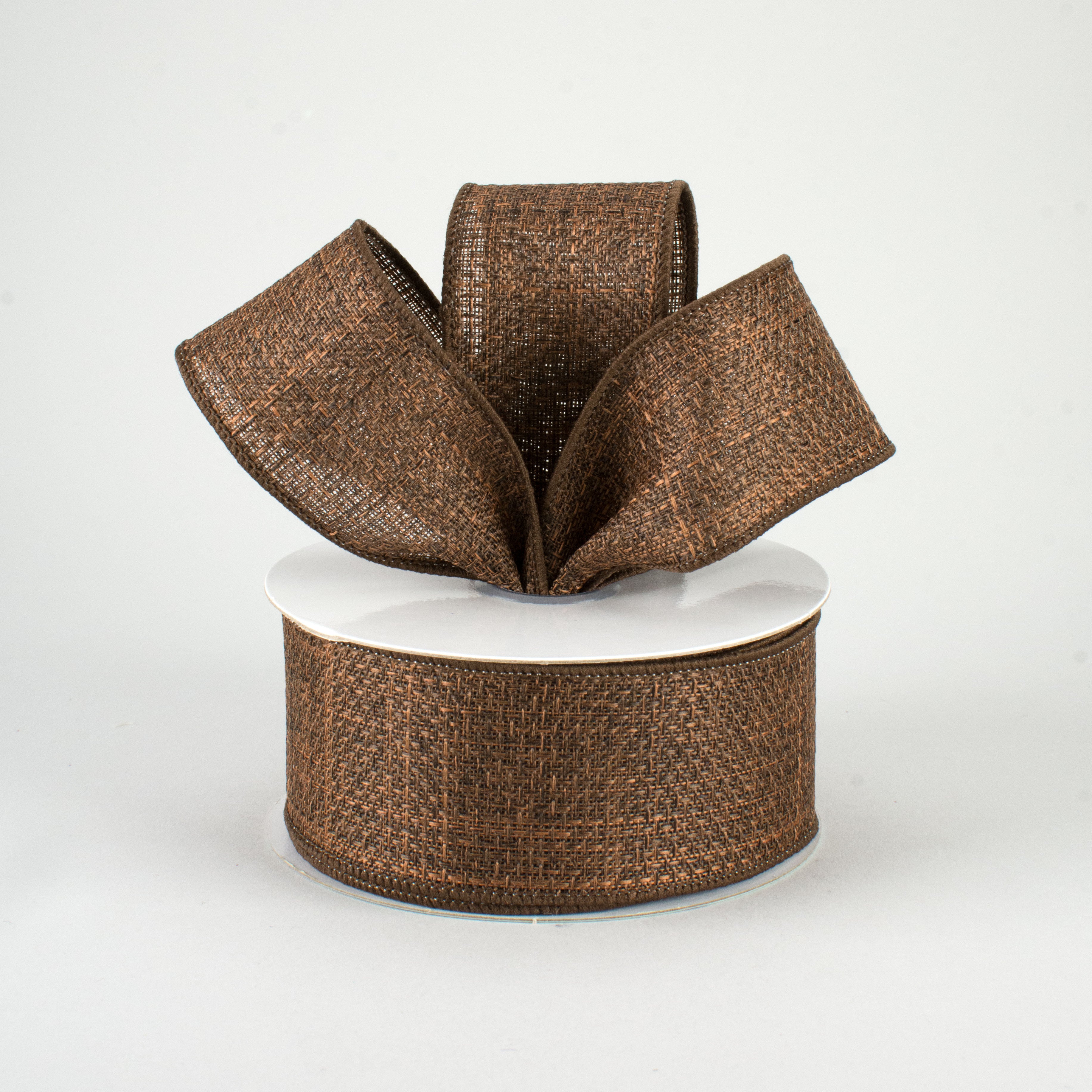 1.5" Royal Faux Burlap Ribbon: Mocha (10 Yards) Lifestyle Photo